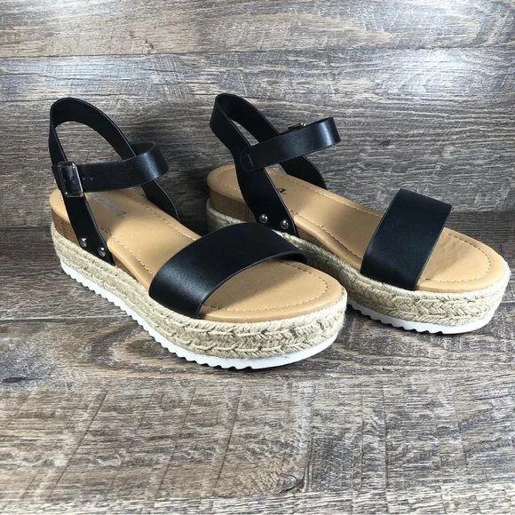 Open Toe Buckle Ankle Strap Espadrille (CLIP-S) - Picture 3 of 9